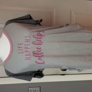 Maurices Gray and Pink Short Sleeve Tee